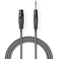 Nedis XLR (v) - 6,35mm Jack mono (m) audiokabel - 3 meter