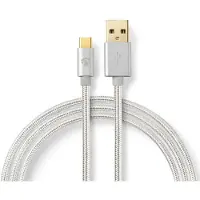 Nedis Premium USB-C naar USB-A kabel - USB2.0 - tot 3A / aluminium - 1 meter