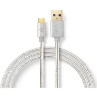 Nedis USB-C naar USB-A kabel - USB3.0 - tot 2A / aluminium - 2 meter