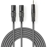 Nedis Gebalanceerde Audiokabel | 2x XLR 3-Pins Male naar 3,5 mm Male | 3 m | 1 stuks - COTH15310GY30 COTH15310GY30