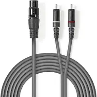 Nedis Gebalanceerde Audiokabel | XLR 3-Pins Female naar 2x RCA Male | 3 m | 1 stuks - COTH15220GY30 COTH15220GY30