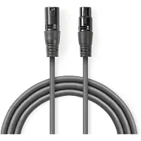 Nedis DMX-Adapterkabel - XLR 3-Pins Male - XLR 3-Pins Female - Vernikkeld - 20.0 m - Rond - PVC - Donkergrijs - Gift Box
