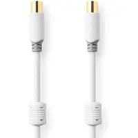 Nedis Coaxkabel | IEC Male | IEC Female | 100 dB | 5 m | Wit | 1 stuks - CSBW40015WT50 CSBW40015WT50