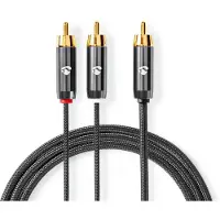 Nedis Subwoofer-Kabel | RCA Male | 2x RCA Male | 3 m | 4.5 mm | 1 stuks - CATB24000GY30