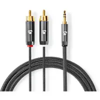 Ginza.se Stereo-Audiokabel | 3,5 mm Male naar 2x RCA Male | 1 m | 1 stuks - CATB22200GY10 CATB22200GY10