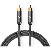 Nedis Subwoofer-Kabel | RCA Male | RCA Male | 5 m | 4.5 mm | 1 stuks - CATB24100GY50 CATB24100GY50