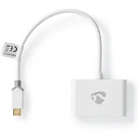 Nedis USB-C hub met 2 poorten | busvoeding | USB3.0 5 Gbps | wit | 0,20 meter