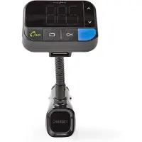 Nedis Bluetooth FM Transmitter met carkit, Micro SD en USB lader met 2 poorten / zwart