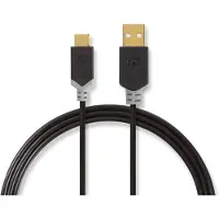 Nedis USB-C naar USB-A kabel - USB2.0 - tot 3A / zwart - 2 meter