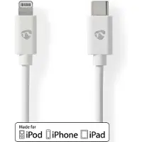 Nedis Lightning Kabel | USB 2.0 | Apple Lightning 8-Pins | USB-C Male | 480 Mbps | Vernikkeld | 1.00 m | R