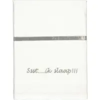 Briljant Baby Laken Wieg Ssst Ik Slaap 75x100 Grijs