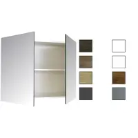 Sanicare Spiegelkast Qlassics 80 cm. 2 dubbelzijdige spiegeldeuren antraciet
