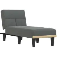 vidaXL Chaise longue stof donkergrijs