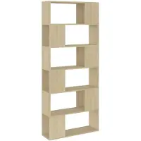 vidaXL Boekenkast/kamerscherm 80x24x186 cm bewerkt hout sonoma eiken