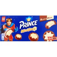 LU Prince MiniStars Koekjes Black&White 16 x 187g (5 x 37,4g) - Koek - Koekjes voor Onderweg - Koekjes voor werk - Witte Chocolade Vulling - Meeneemverpakking