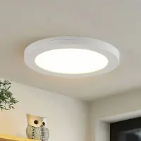 PRIOS LED plafondlamp met sensor Aureka , wit / opaal, Woon-/ Eetkamer, Aluminium, Modern, LED plafondlamp