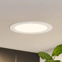 PRIOS LED inbouwlamp Cadance, wit, 22 cm, set van 10, CCT Cadance , dimbaar, wit / opaal, Badkamer, Aluminium, Modern