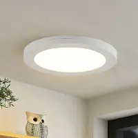 PRIOS LED plafondlamp met sensor Aureka , wit / opaal, Woon-/ Eetkamer, Aluminium, Modern, LED plafondlamp