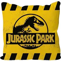 SD Toys Jurassic Park: Caution Logo Yellow Square Cushion