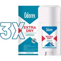 Odorex Extra Dry Deodorant Stick - 3 Stuks - Vegan Alcoholvrij Deodorant - Dedoorant Voordeelverpakking