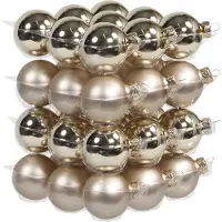 Othmar decorations 36x stuks glazen kerstballen licht champagne 4 cm mat/glans - Kerstbal