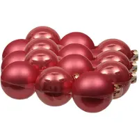 Othmar decorations 18x stuks kerstversiering kerstballen bubblegum roze van glas - 8 cm - mat/glans - Kerstboomversiering