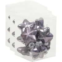 Othmar decorations Kerstornamenten - sterren - 36x st - lila paars - 4 cm - glas - kerstversiering