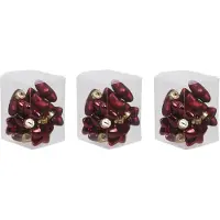 Othmar decorations 36x Sterretjes kersthangers/kerstballen donkerrood van glas - 4 cm - mat/glans - Kerstboomversiering