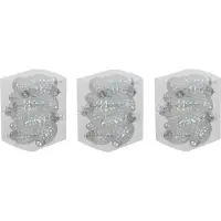 Othmar decorations 36x Dennenappel kersthangers/kerstballen transparant parelmoer van glas - 6 cm - mat/glans - Kerstboomversiering