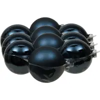 Othmar decorations 12x stuks kerstversiering kerstballen donkerblauw van glas - 10 cm - mat/glans - Kerstboomversiering