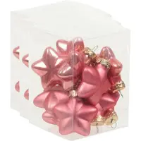 Othmar decorations Kerstornamenten - sterren - 36x st - bubblegum roze - 4 cm - glas - kerstversiering