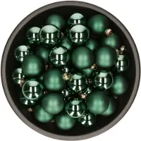 Othmar decorations Kerstballen set van glas 36x stuks emerald groen 6 cm - Kerstbal
