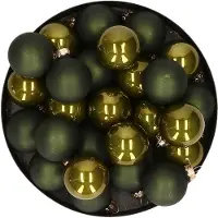 Othmar decorations Kerstballen set van glas 36x stuks groen tinten 4 cm - Kerstbal