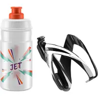 Elite CEO Bottle Cage + Jet Bottle Kit Black Glossy/Clear Orange 350 ml Fietsbidon