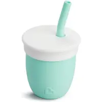 Munchkin C'est Silicone Oefenbeker voor Baby's - Open Rietjesbeker - Vanaf 4 maanden - 118ml - Mintgroen