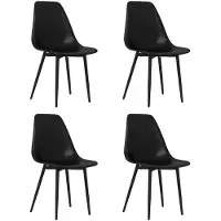 vidaXL Eetkamerstoelen, 4 stuks, zwart, PP (polypropyleen)