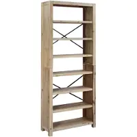 vidaXL Boekenkast met 7 schappen 80x30x200 cm massief acaciahout