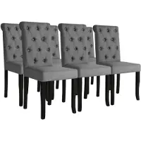 vidaXL Chaises à manger lot de 6 gris foncé tissu275151