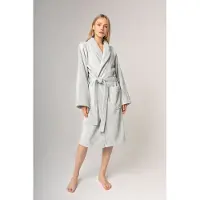 Casilin - Badjas Teddy voor Dames en Heren - Maat XXL - Sauna Badjas Voor Volwassen - Met riem - Badstof, Fleece, Katoen - Absorberend - Wasmachinebestendig - Lichtgrijs, Grijs