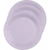SANTEX Feest gebaksbordjes - lila paars - 10x - karton - 17 cm - rond - kartonnen feestbordjes