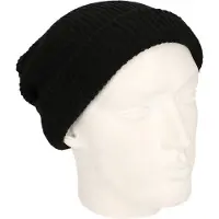 Myrtle beach Basic beanie muts lang zwart voor heren