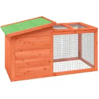 vidaXL Konijnenhok 100,5x54x55 cm massief grenenhout bruin