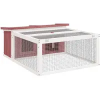 vidaXL Konijnenhok 117,5x97x47,5 cm massief grenenhout mokkakleurig