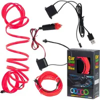 Pricenet Sfeer LED verlichting voor in de auto / auto USB / 12V 3m tape rood