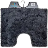 Wicotex - Toiletmat uni Grijs - Antislip onderkant - WC mat met uitsparing - Afmeting 50x60cm