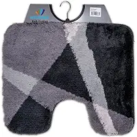 Wicotex - Toiletmat strepen Grijs - Antislip onderkant - WC mat met uitsparing - Afmeting 50x60cm