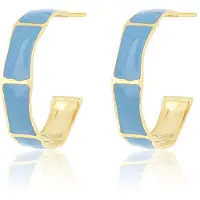 Oozoo Jewellery - Goudkleurig/blauwe oorringen - SE-3040