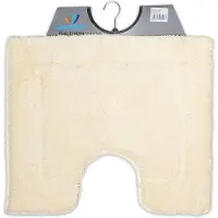 Wicotex - Toiletmat uni Beige - Antislip onderkant - WC mat met uitsparing - Afmeting 50x60cm