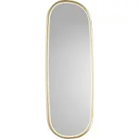 QAZQA Moderne badkamerspiegel goud incl. LED en touch dimmer - Geraldien