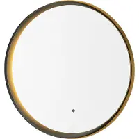 QAZQA Moderne badkamerspiegel zwart incl. LED en touch dimmer - Pim